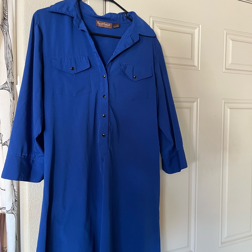 Speed Control Blue Shirt Dress
